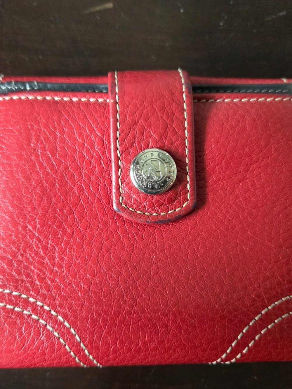 Beautiful Longchamp Le Foulonné red leather wallet - Picture 6 of 10